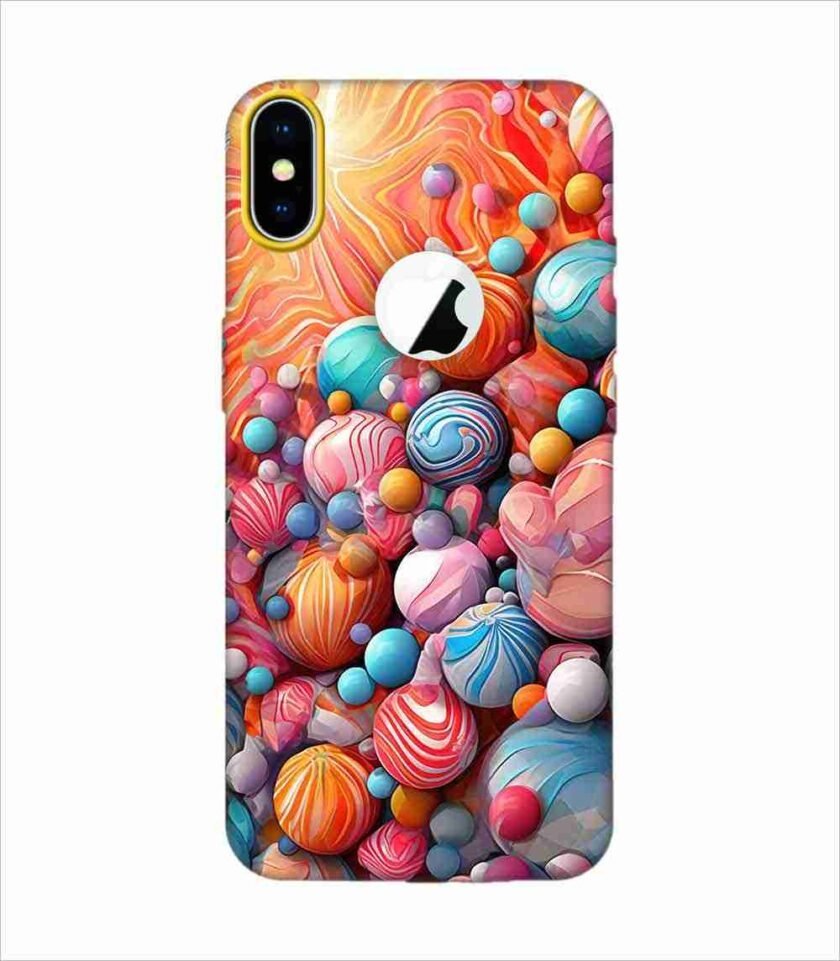 Apple Iphone X Logo Cut Back Case Covers Abstract Texture Background