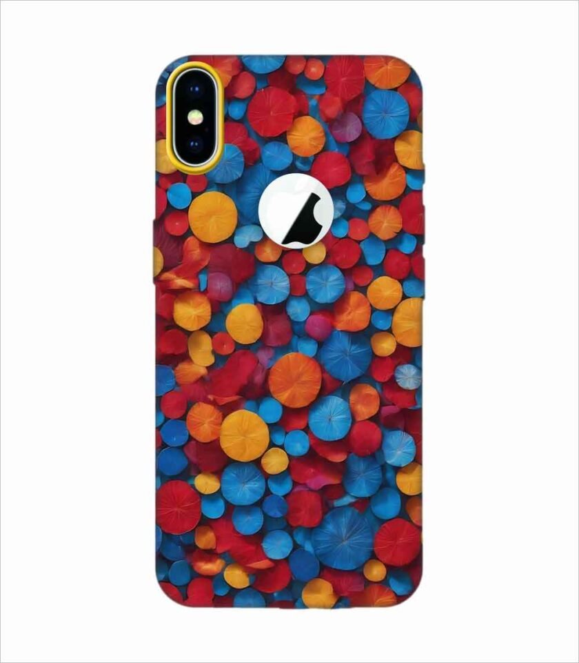 Apple Iphone X Logo Cut Back Case Covers Blue Background