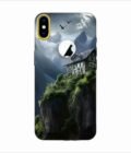 Apple Iphone X Logo Cut Back Case Covers Charming Stone House Sits Perched High Atop Mountain Cliff With Snowcapped Peaks Distance