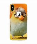 Apple Iphone X Logo Cut Back Case Covers Close Up Bird With Wig Glasses