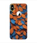 Apple Iphone X Logo Cut Back Case Covers Close Up Bunch Orange Blue Leaves Generative Ai
