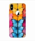 Apple Iphone X Logo Cut Back Case Covers Closeup Colorful Butterfly Collection Display