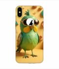 Apple Iphone X Logo Cut Back Case Covers Colorful Bird With Big Eyes Pair Goggles