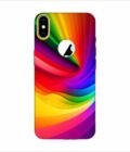 Apple Iphone X Logo Cut Back Case Covers Colorful Rainbow Gradient Background Design Shades Light Wallpaper Abstract Geometric Shapes