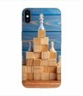 Apple Iphone X Back Case Covers Business Hierarchy Ranking Strategy Concept With Chess Pieces Standing Pyramid Wooden Building Blocks With King Top With Copy Space