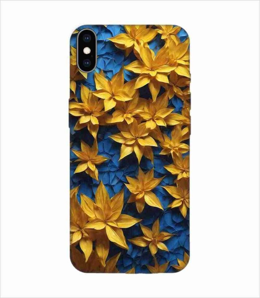 Apple Iphone X Back Case Covers Colorful Background With Blue Yellow Background