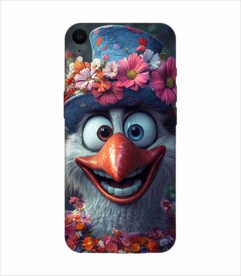 Apple Iphone Xr Back Case Covers Bird With Flower Its Head Bird With Flower Its Mouth