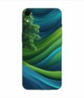 Apple Iphone Xr Back Case Covers Blue Green Abstract Background With Pattern Waves Tree