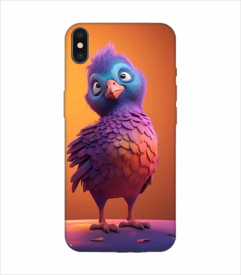 Apple Iphone Xs Max Logo Cut Back Case Covers Colorful Bird Is Standing Table Generative Ai Image
