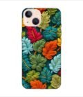 Apple Iphone 13 Mini Back Case Covers Abstract Technology Fractal Background With Neon Plant Pattern Dark Background Illustration
