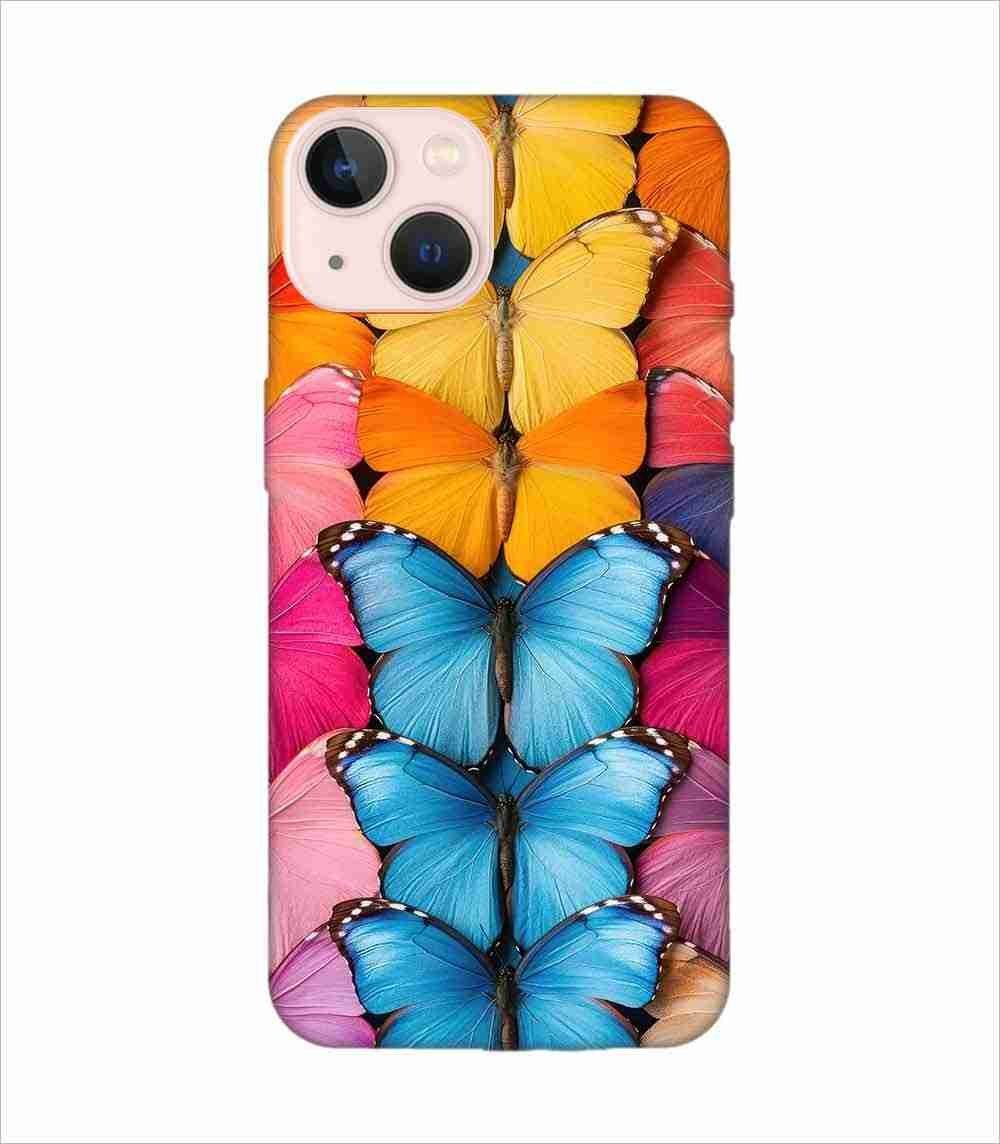 Apple Iphone 13 Mini Back Case Covers Closeup Colorful Butterfly Collection Display