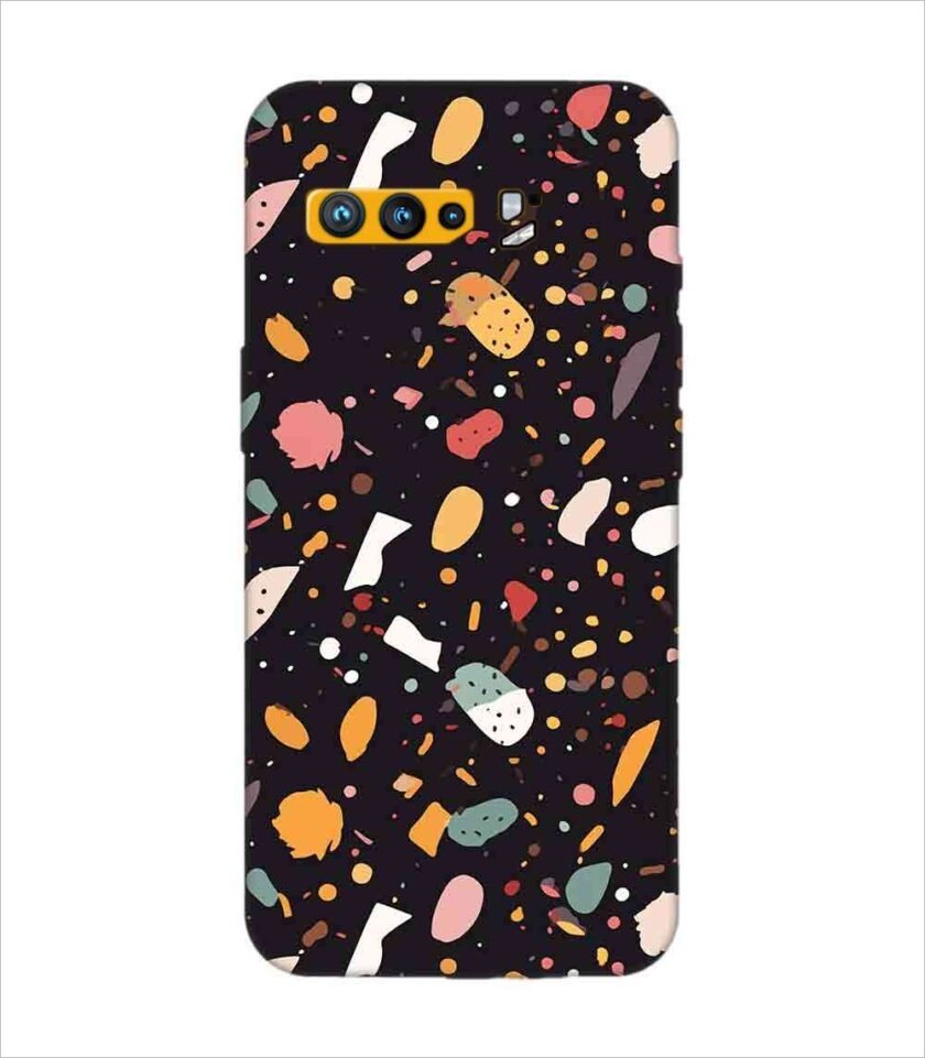 Printed Back Covers Asus Rog 3 close up pattern different types food