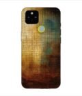 Printed Back Covers Google Pixel 5 close up painting golden blue background