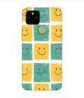 Printed Back Covers Google Pixel 5 close up pattern smiley faces white background