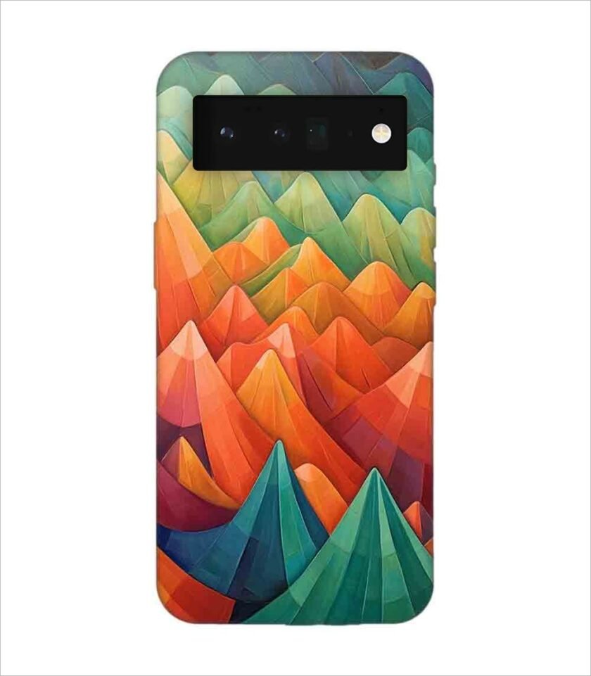 Printed Back Covers Google Pixel 6 Pro close up painting mountain range with sky background