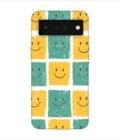 Printed Back Covers Google Pixel 6 Pro close up pattern smiley faces white background