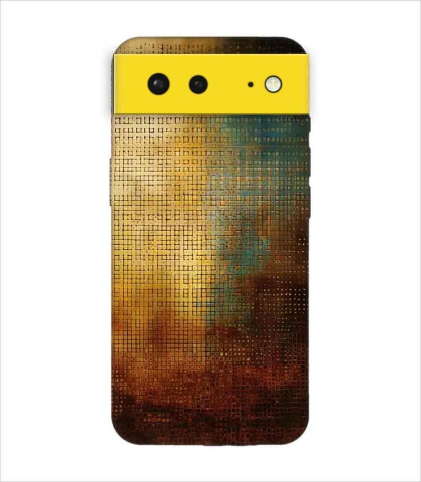 Printed Back Covers Google Pixel 6 close up painting golden blue background