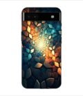Printed Back Covers Google Pixel 6A close up mosaic rocks stones with light shining through