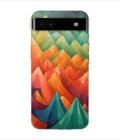 Printed Back Covers Google Pixel 6A close up painting mountain range with sky background
