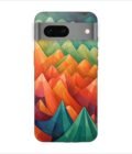 Printed Back Covers Google Pixel 7 close up painting mountain range with sky background