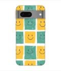 Printed Back Covers Google Pixel 7 close up pattern smiley faces white background