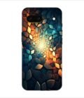 Printed Back Covers Google Pixel 7A close up mosaic rocks stones with light shining through