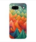 Printed Back Covers Google Pixel 8A close up painting mountain range with sky background