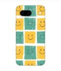 Printed Back Covers Google Pixel 8A close up pattern smiley faces white background