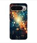 Printed Back Covers Google Pixel 9 Pro Xl close up mosaic rocks stones with light shining through