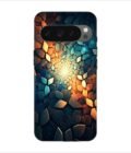 Printed Back Covers Google Pixel 9 Pro close up mosaic rocks stones with light shining through