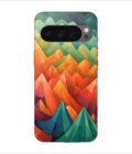 Printed Back Covers Google Pixel 9 Pro close up painting mountain range with sky background