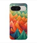 Printed Back Covers Google Pixel 9 close up painting mountain range with sky background