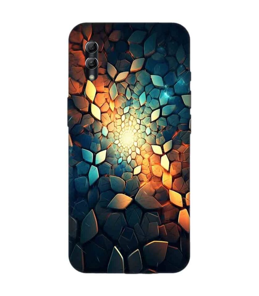 Honor 10 Lite close up mosaic rocks stones with light shining through