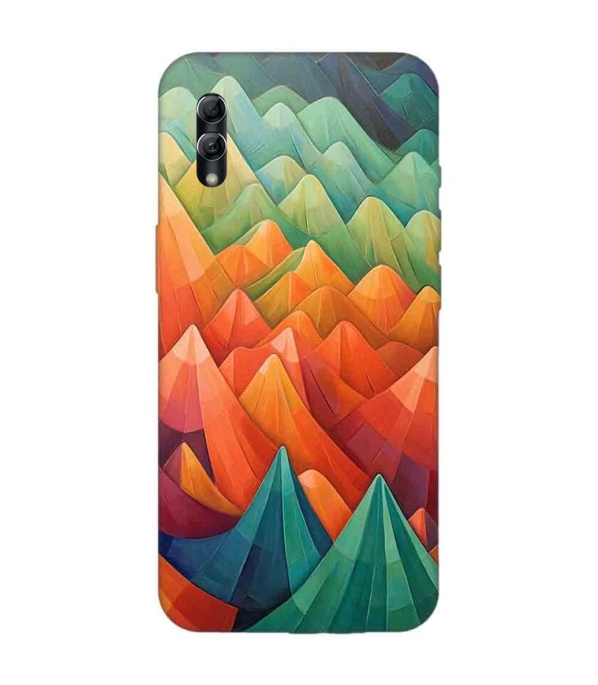 Honor 10 Lite close up painting mountain range with sky background