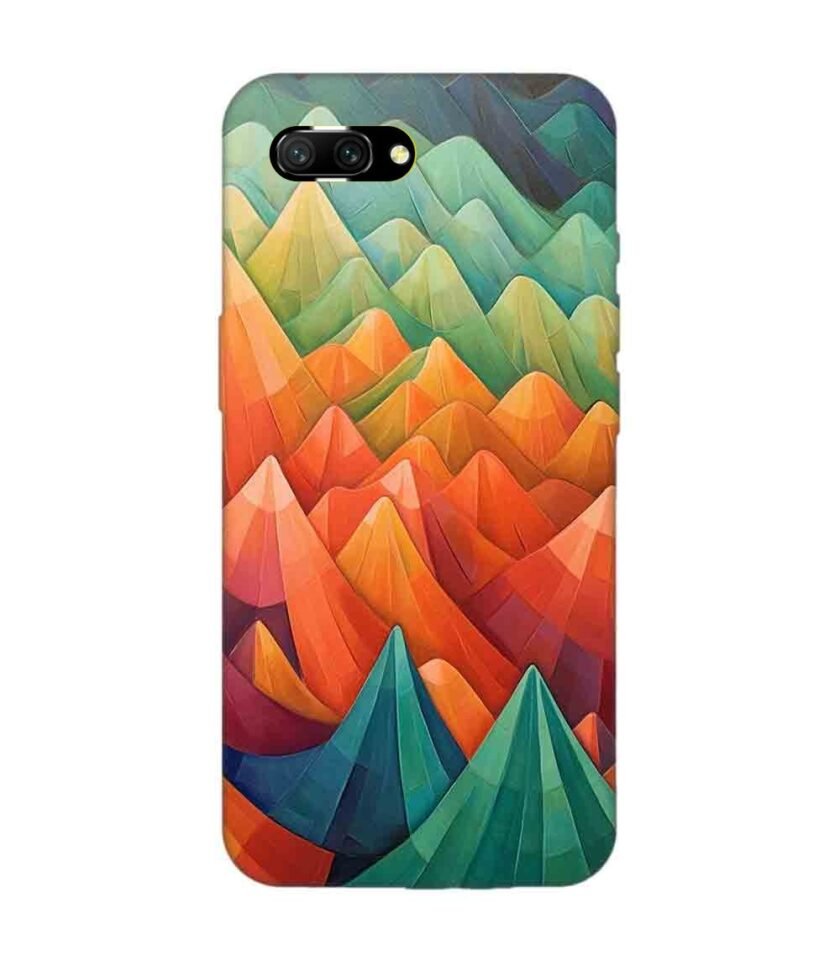 Honor 10 close up painting mountain range with sky background
