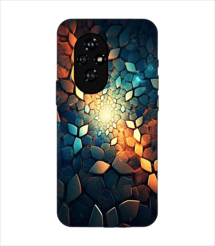Printed Back Covers Honor 200 5G close up mosaic rocks stones with light shining through