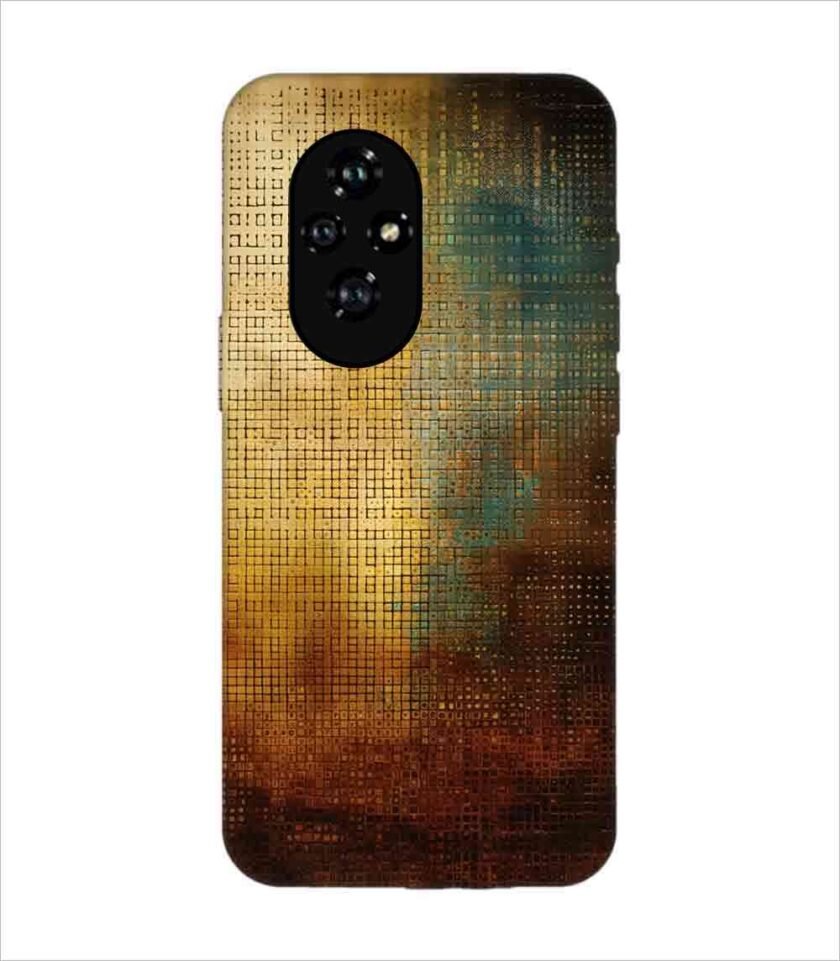 Printed Back Covers Honor 200 5G close up painting golden blue background