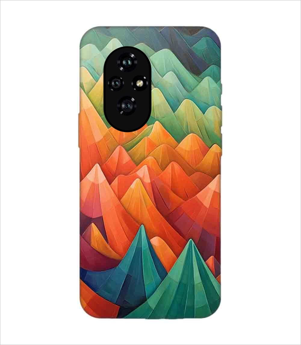 Printed Back Covers Honor 200 5G close up painting mountain range with sky background