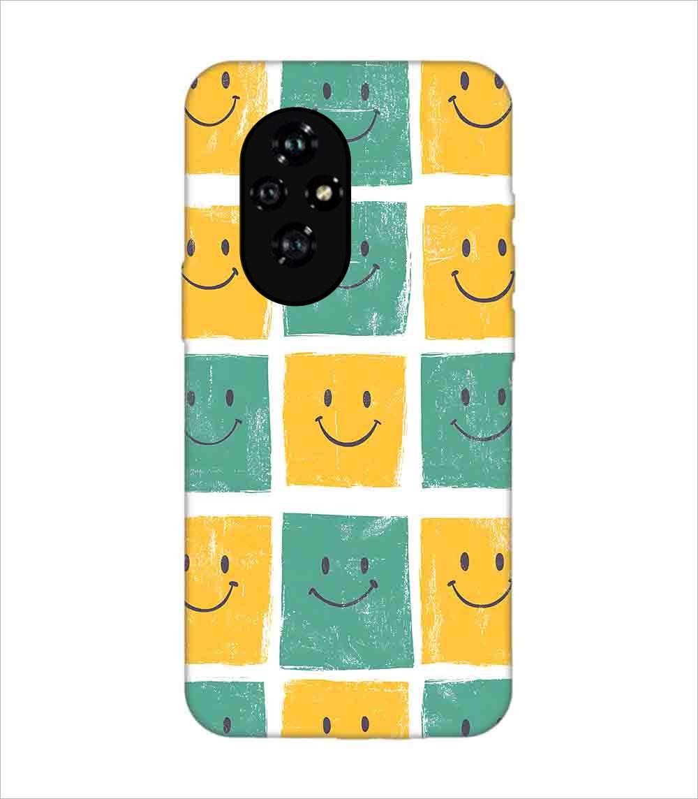 Printed Back Covers Honor 200 5G close up pattern smiley faces white background