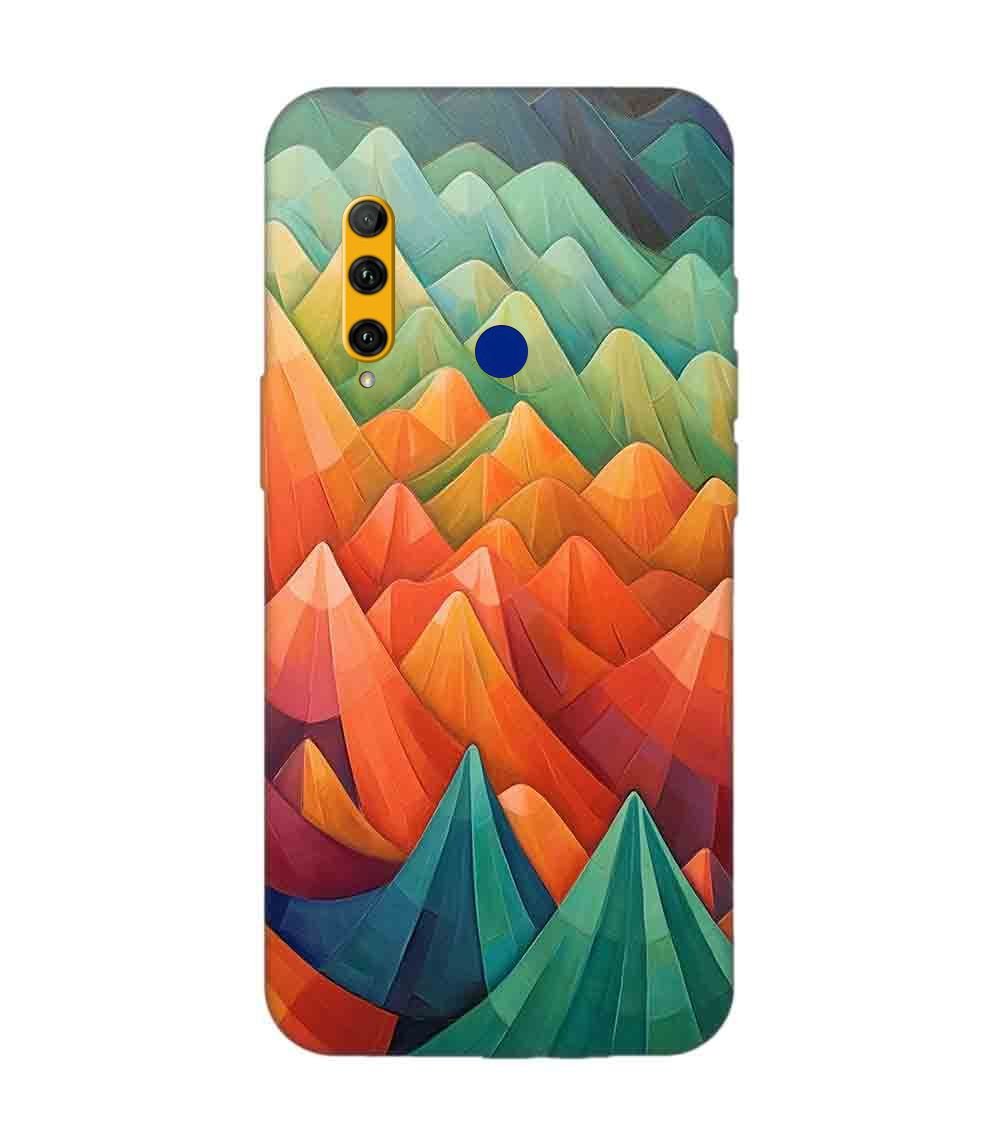 Printed Back Covers Honor 20I close up painting mountain range with sky background