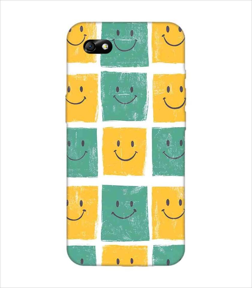 Printed Back Covers Honor 4X close up pattern smiley faces white background