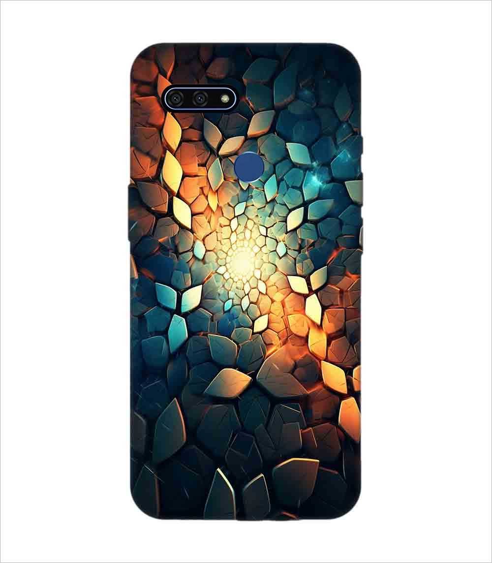 Printed Back Covers Honor 7A close up mosaic rocks stones with light shining through