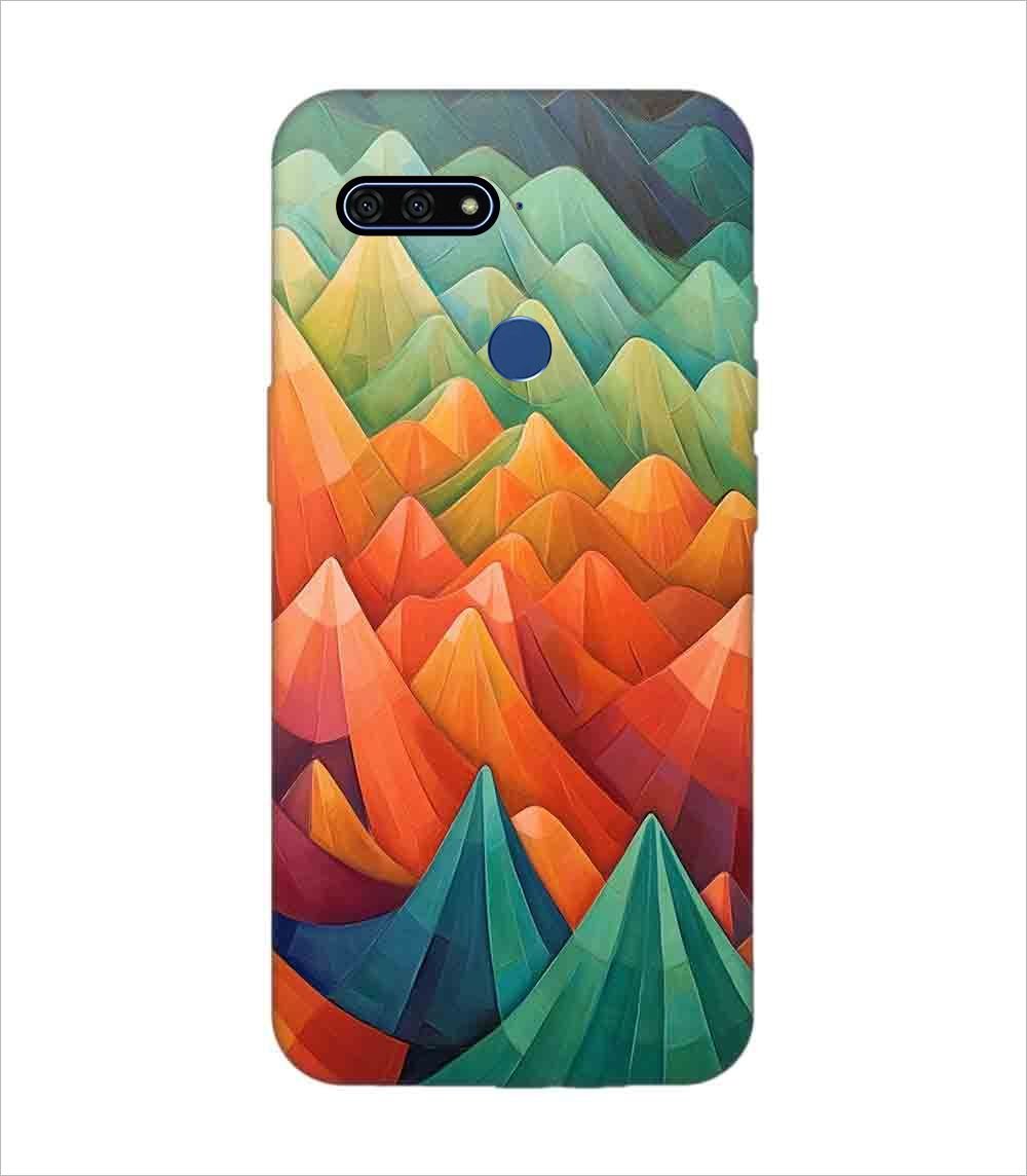Printed Back Covers Honor 7A close up painting mountain range with sky background