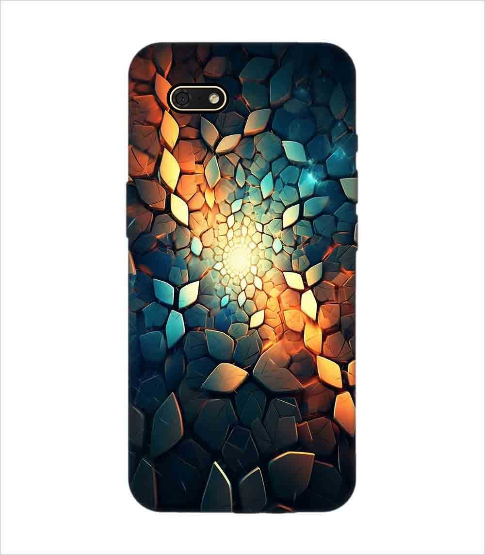 Printed Back Covers Honor 7S close up mosaic rocks stones with light shining through