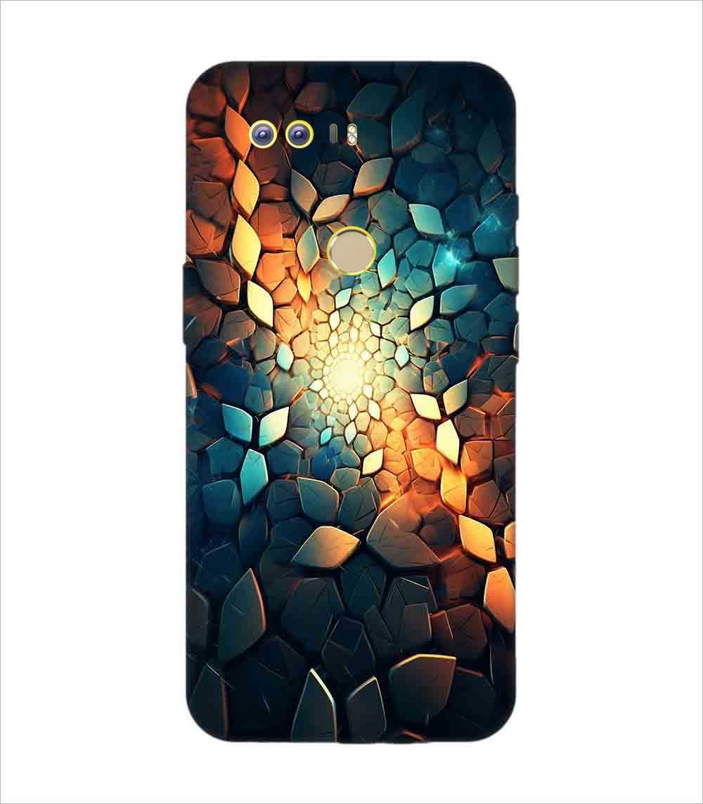Printed Back Covers Honor 8 close up mosaic rocks stones with light shining through