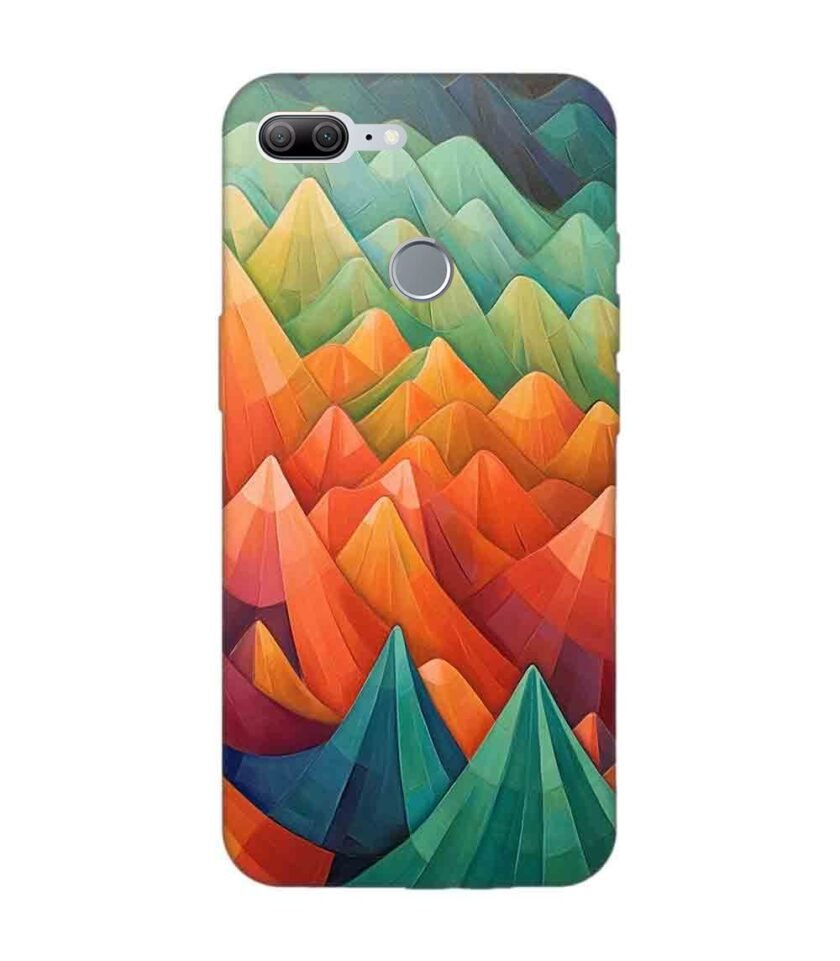 Printed Back Covers Honor 9 Lite close up painting mountain range with sky background