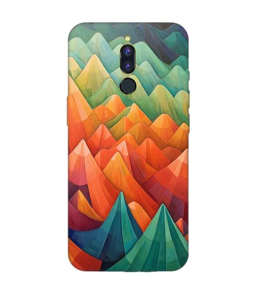 Honor 9I close up painting mountain range with sky background