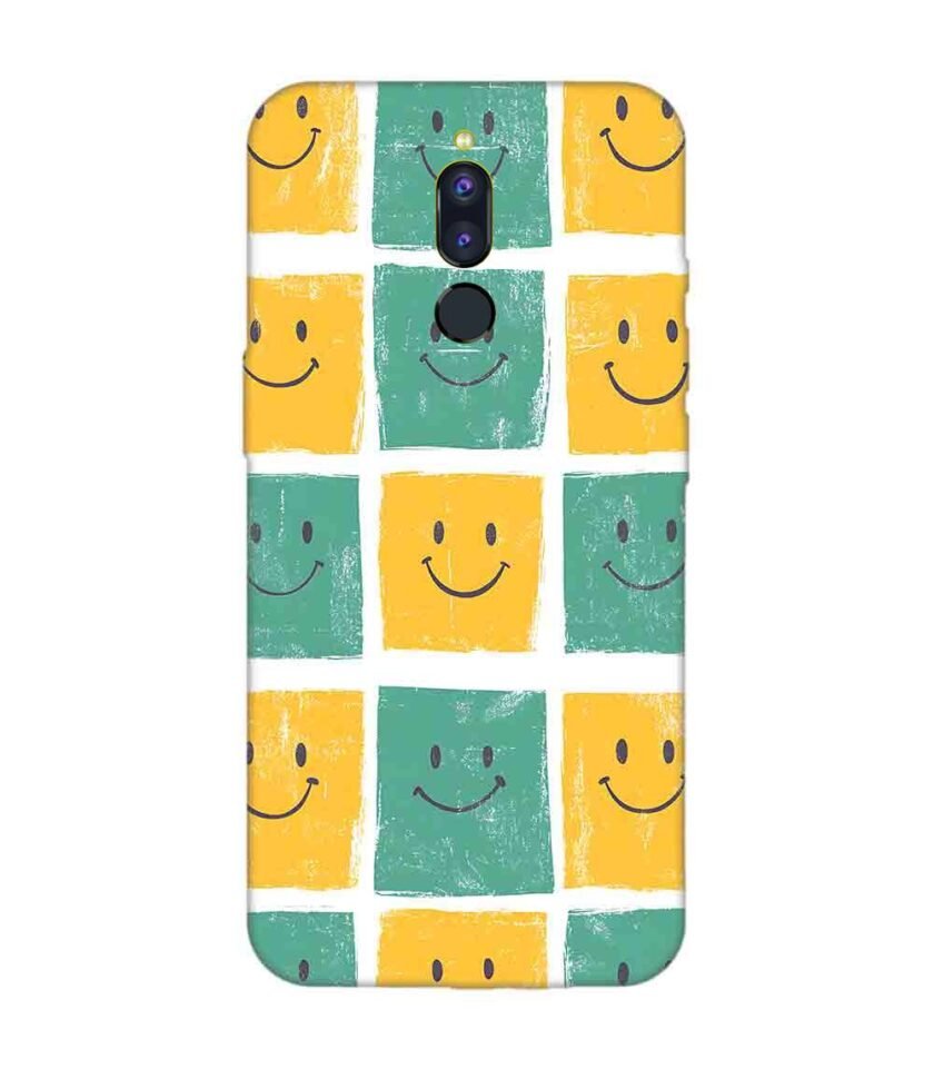 Honor 9I close up pattern smiley faces white background