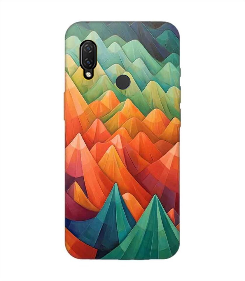 Printed Back Covers Honor Nova 3I close up painting mountain range with sky background