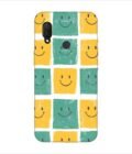 Printed Back Covers Honor Nova 3I close up pattern smiley faces white background